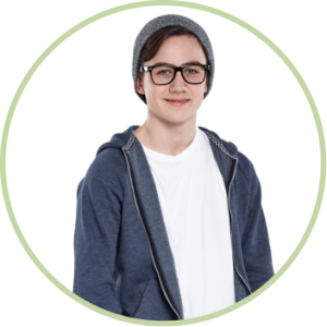 Teenage male with glasses